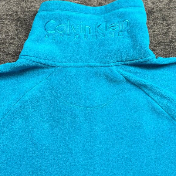 Calvin Klein Performance Women’s Fleece Jacket Medium Blue Full Zip Embroidered - Picture 8 of 11